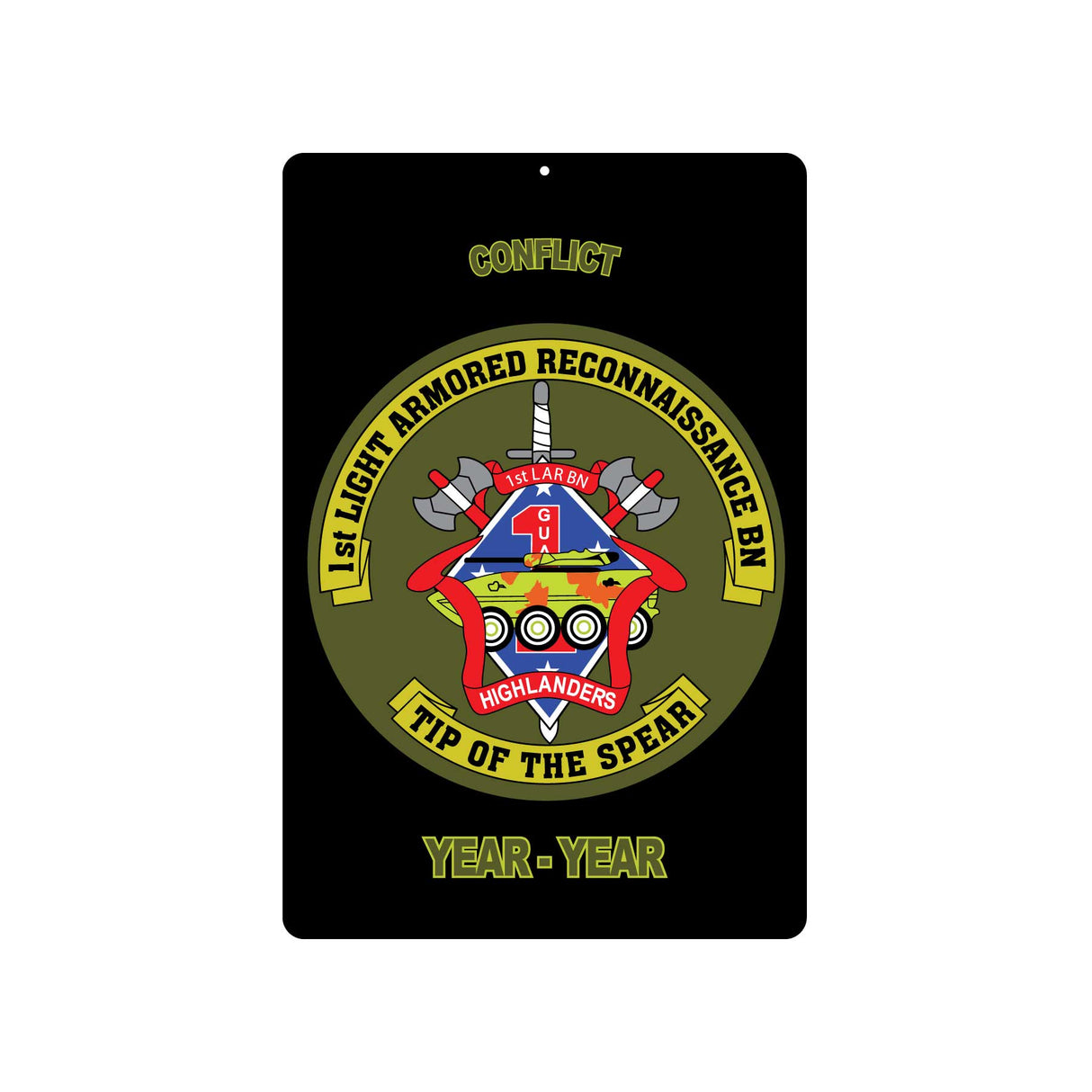 1st LAR Battalion Metal Sign - SGT GRIT