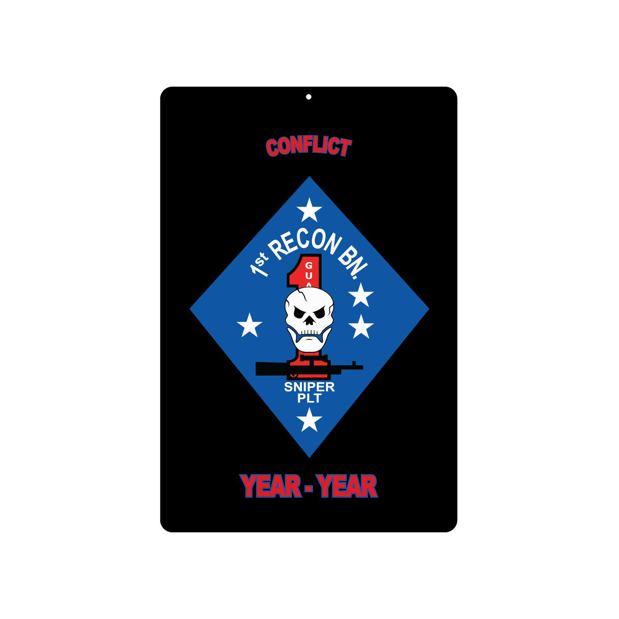 1st Recon Battalion Sniper Platoon Metal Sign - SGT GRIT