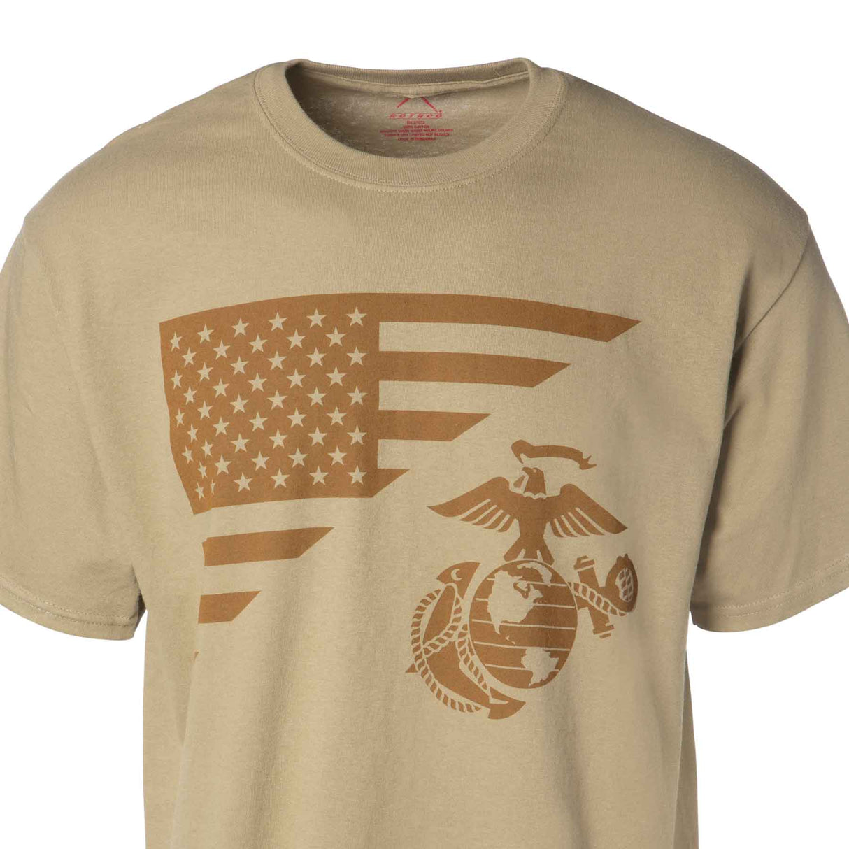USMC Flag, EGA Emblem T-shirt 100% Cotton - SGT GRIT