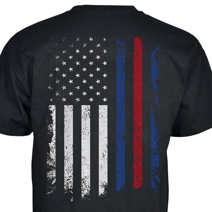 Marine Corps Blood Stripe Flag Black T-shirt - SGT GRIT