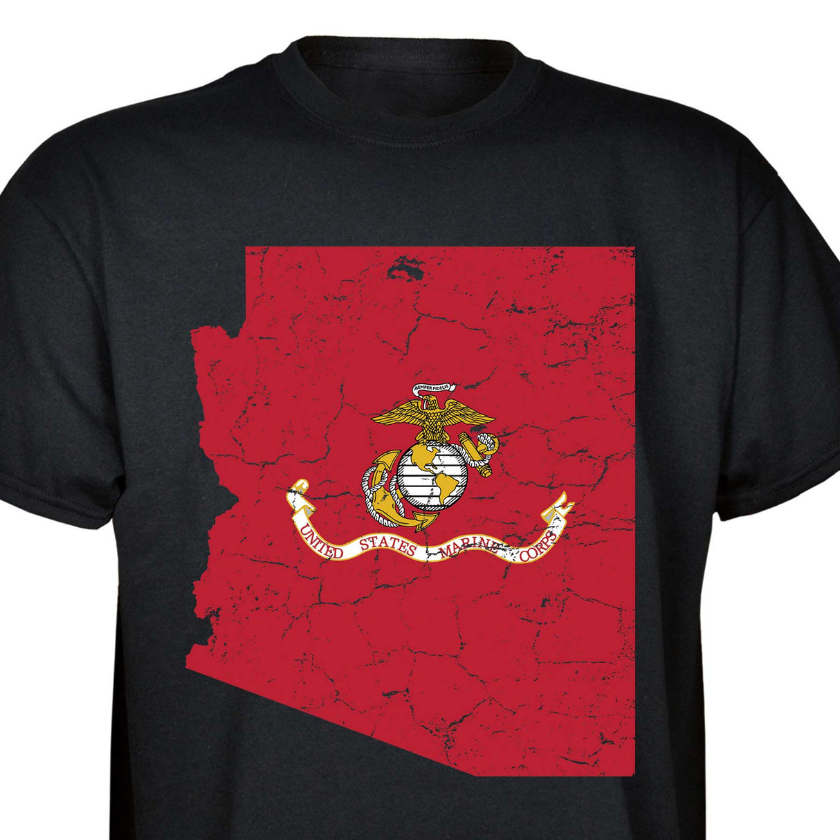 Customizable USMC T-Shirt with Choose-your-State Option - SGT GRIT