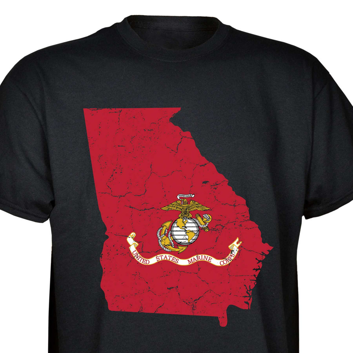 Customizable USMC T-Shirt with Choose-your-State Option - SGT GRIT