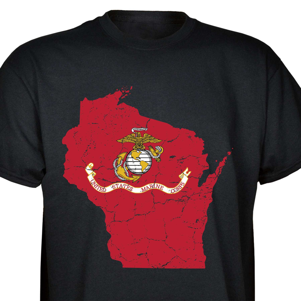 Customizable USMC T-Shirt with Choose-your-State Option - SGT GRIT