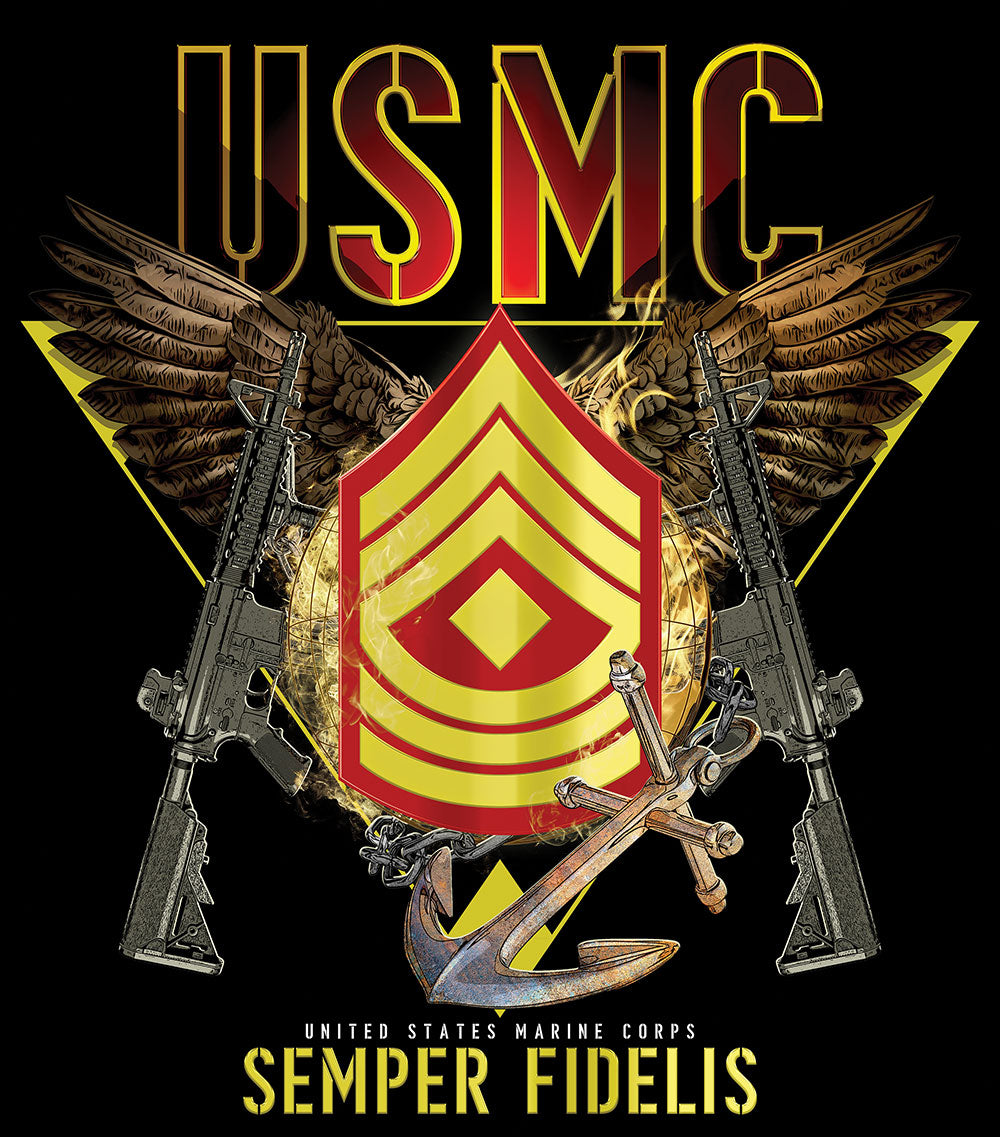 Exclusive Marine Corps T-shirt Customized by Rank - SGT GRIT