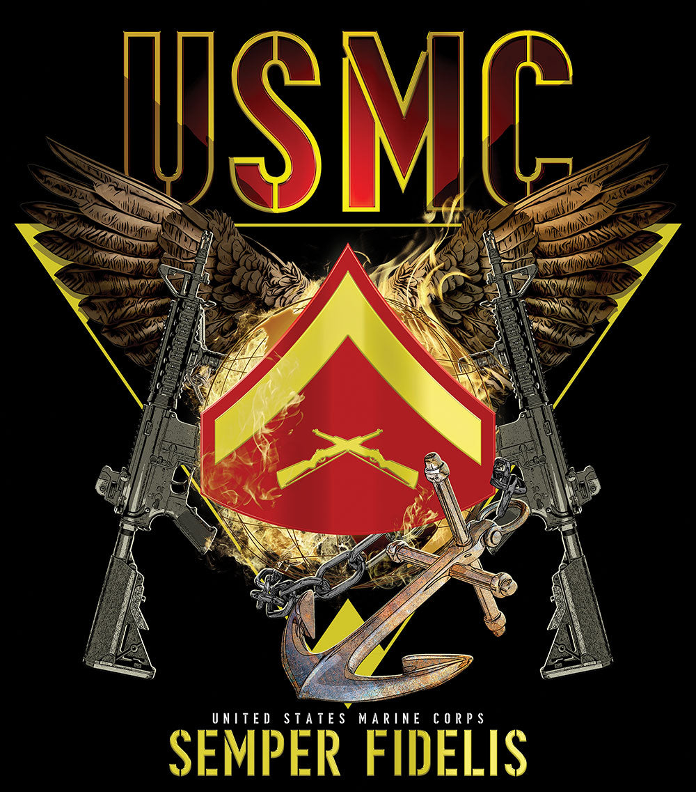Exclusive Marine Corps T-shirt Customized by Rank - SGT GRIT