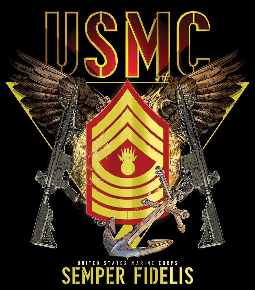 Exclusive Marine Corps T-shirt Customized by Rank - SGT GRIT