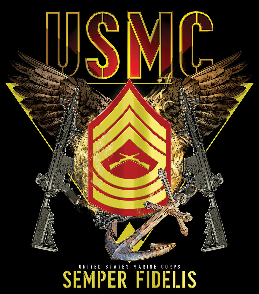 Exclusive Marine Corps T-shirt Customized by Rank - SGT GRIT