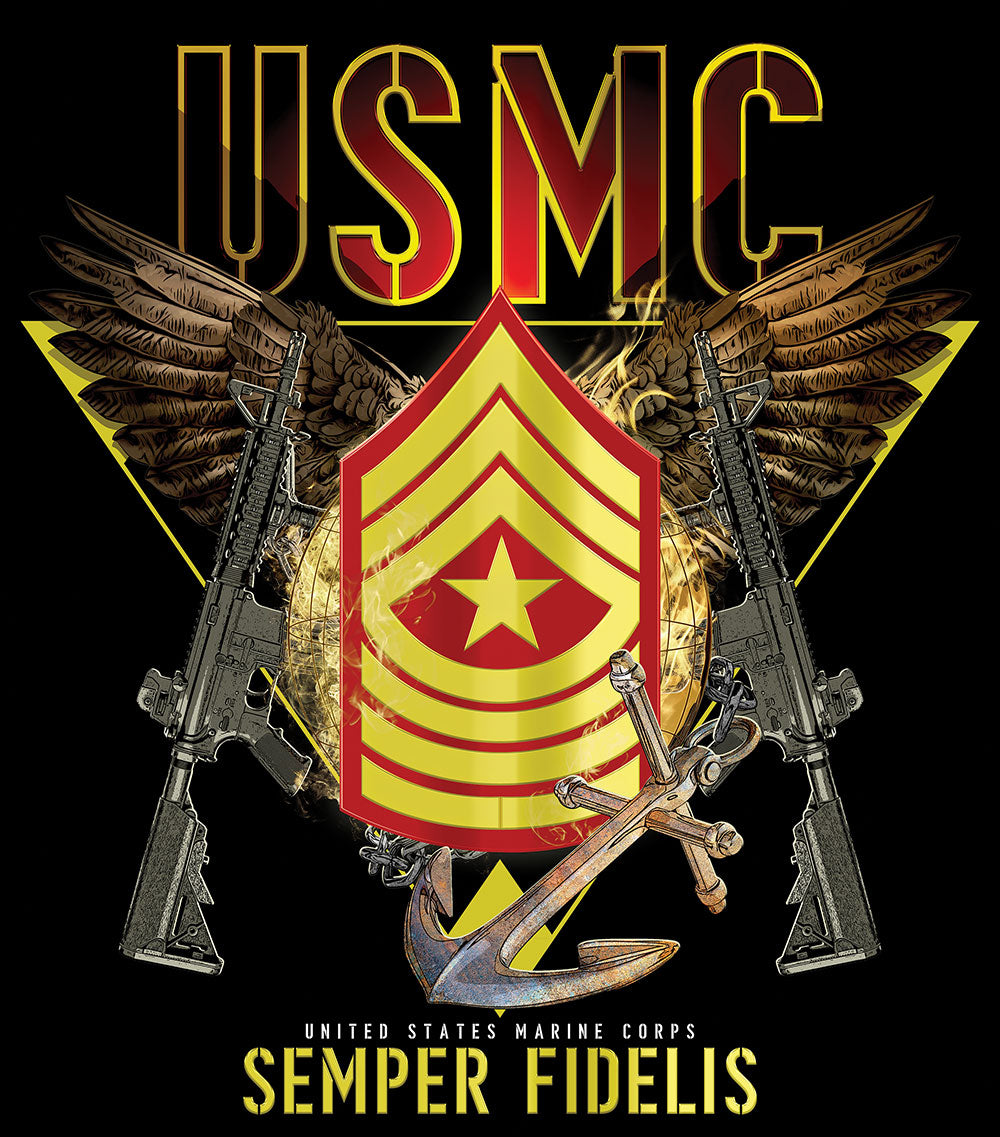 Exclusive Marine Corps T-shirt Customized by Rank - SGT GRIT