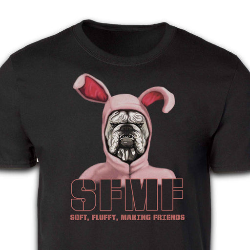 Marine Corps Bulldog Mascot in Pink Bunny Costume - SGT GRIT