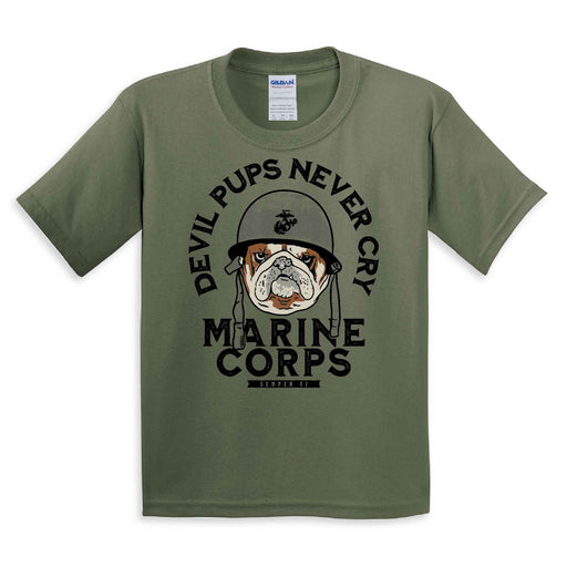 USMC Devil Pups Never Cry T-shirt - SGT GRIT