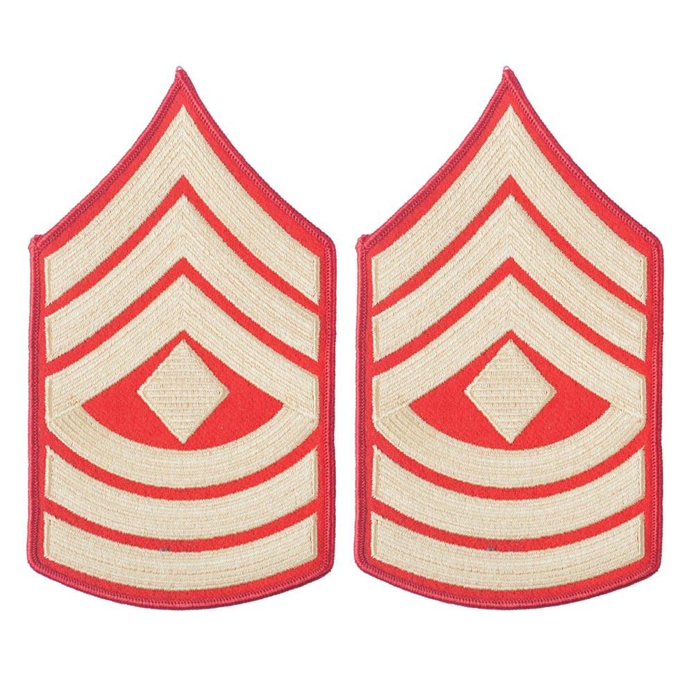 Gold on Red Embroidered Chevrons - SGT GRIT