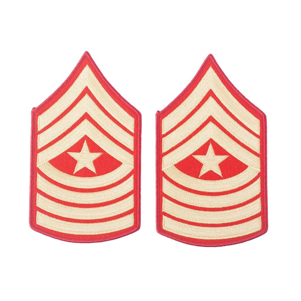 Gold on Red Embroidered Chevrons - SGT GRIT