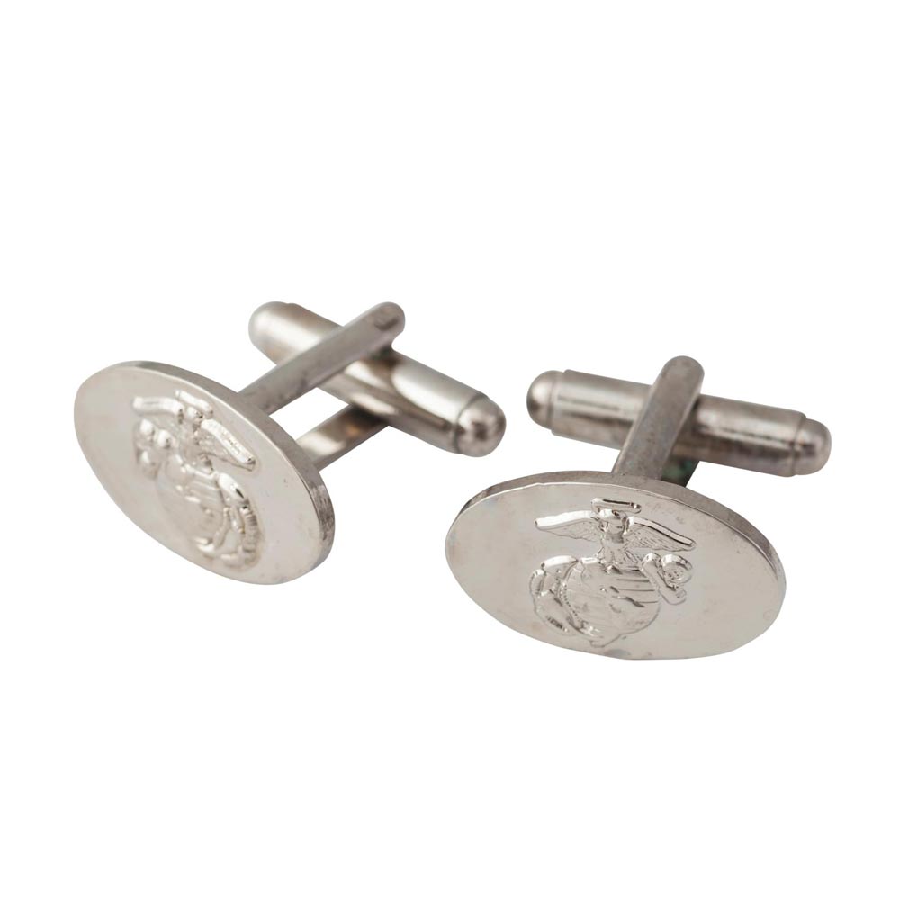Eagle Globe and Anchor Silver Cufflinks Right and Left - SGT GRIT