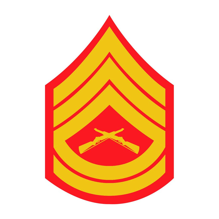 Gunnery Sergeant Red and Gold Rank Insignia Decal