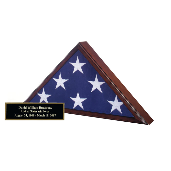 Cherry Veteran Flag Case with Engraved Plate