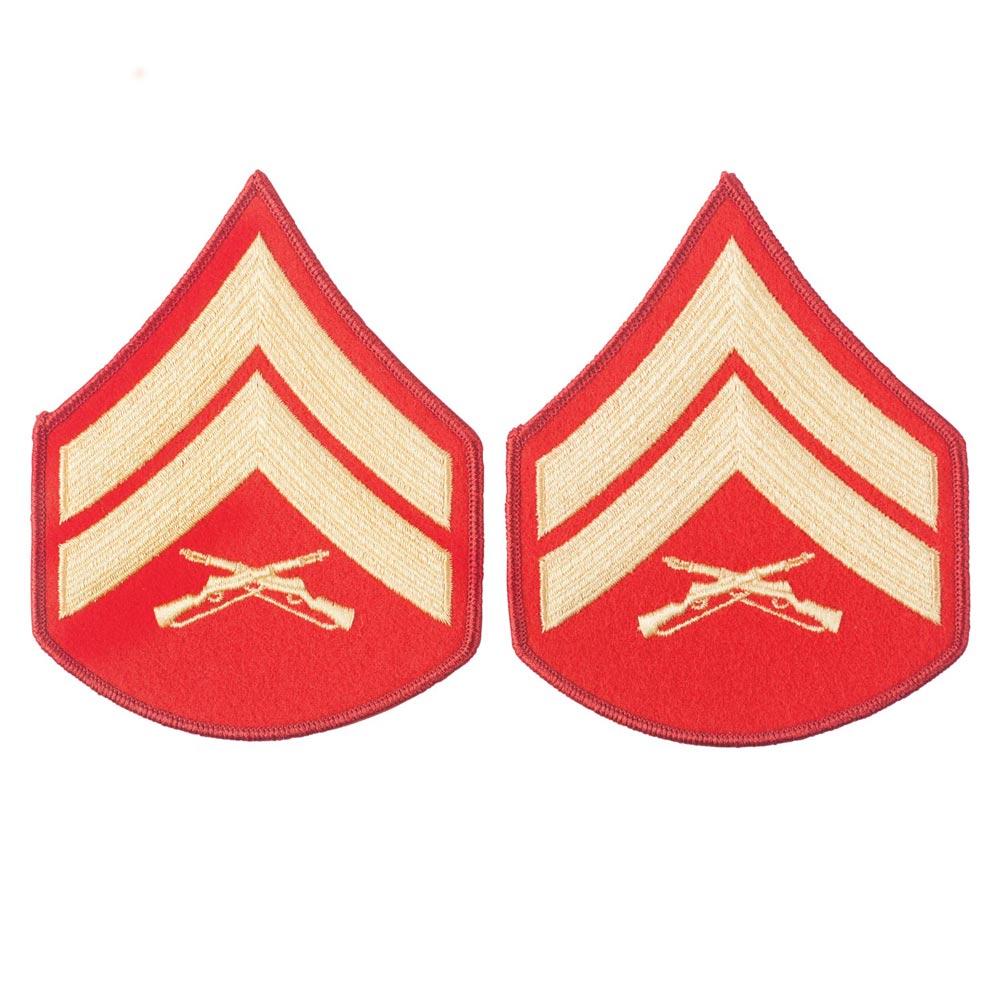 Gold on Red Female Chevrons - SGT GRIT
