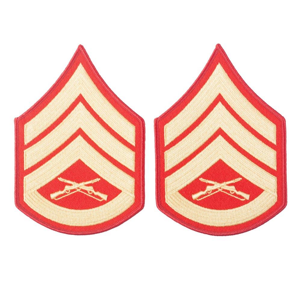 Gold on Red Female Chevrons - SGT GRIT