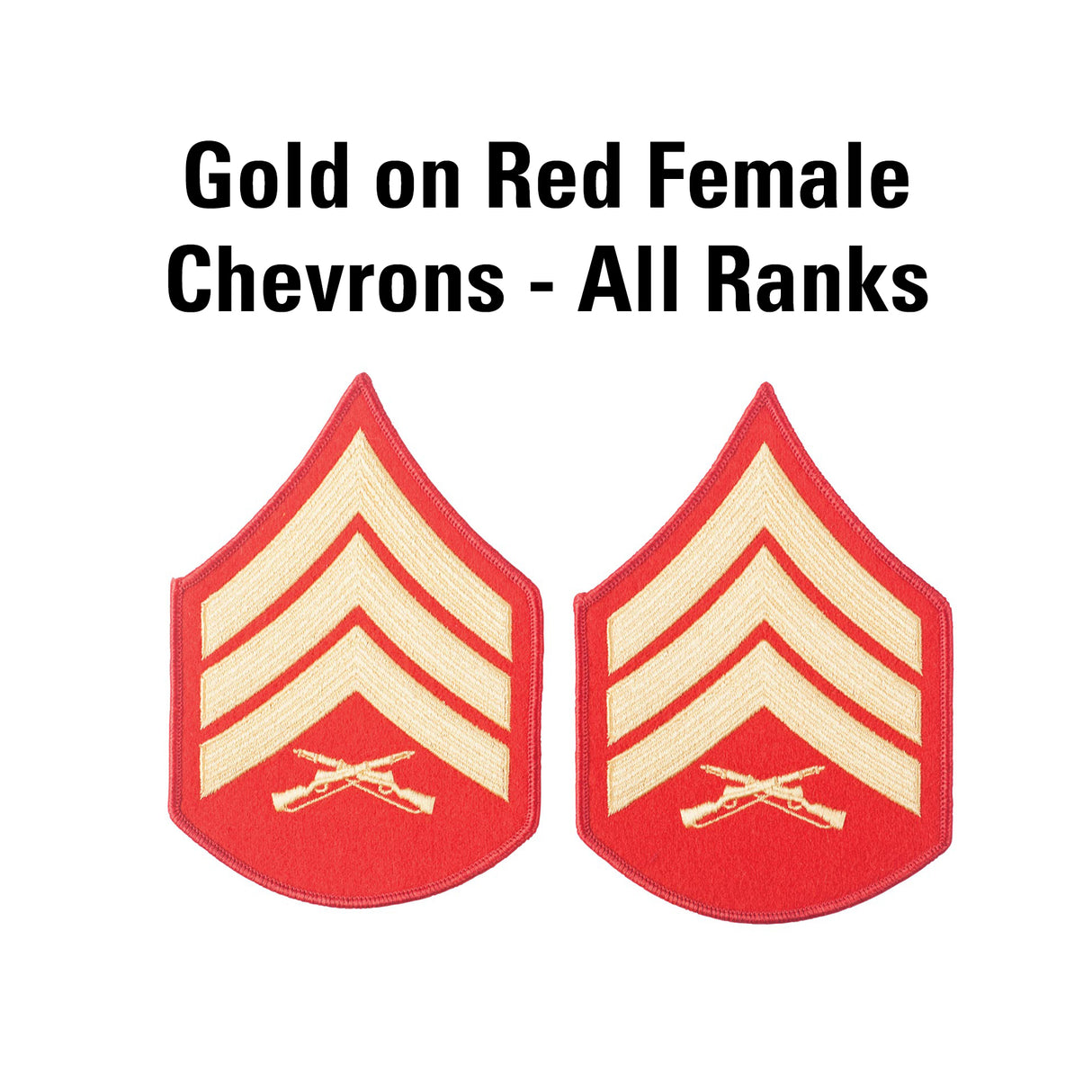 Gold on Red Female Chevrons - SGT GRIT