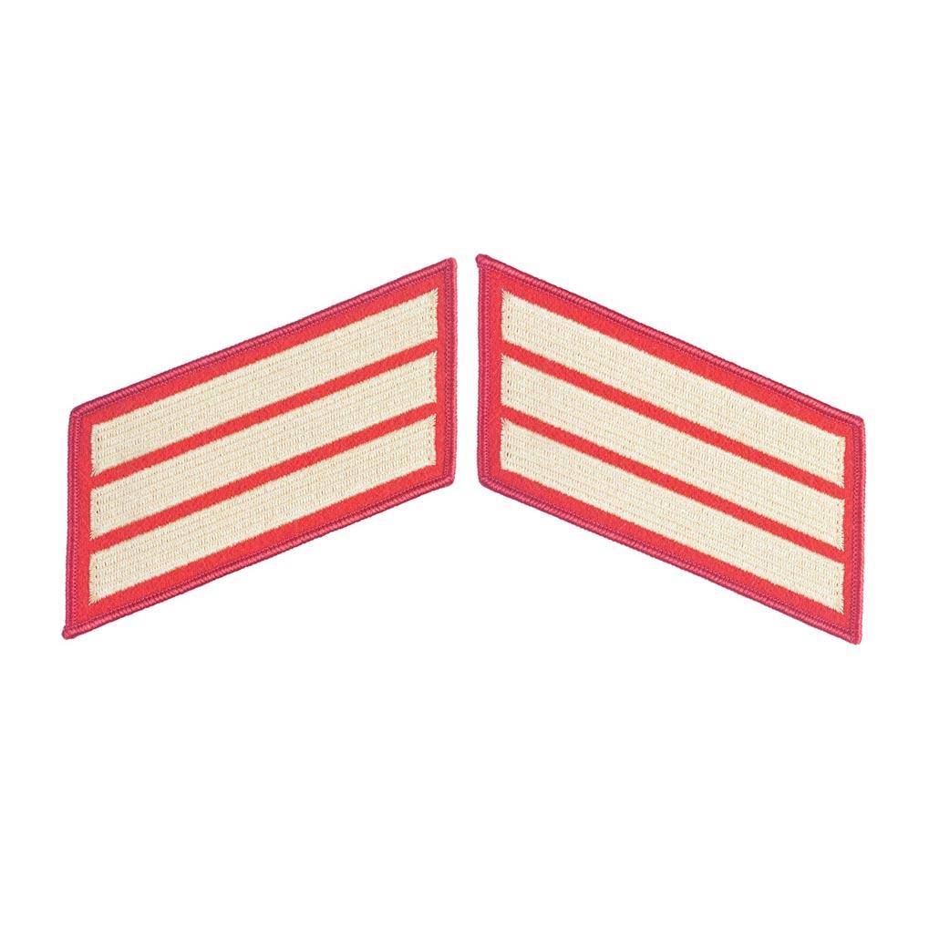 Gold on Red Female Service Stripes - SGT GRIT