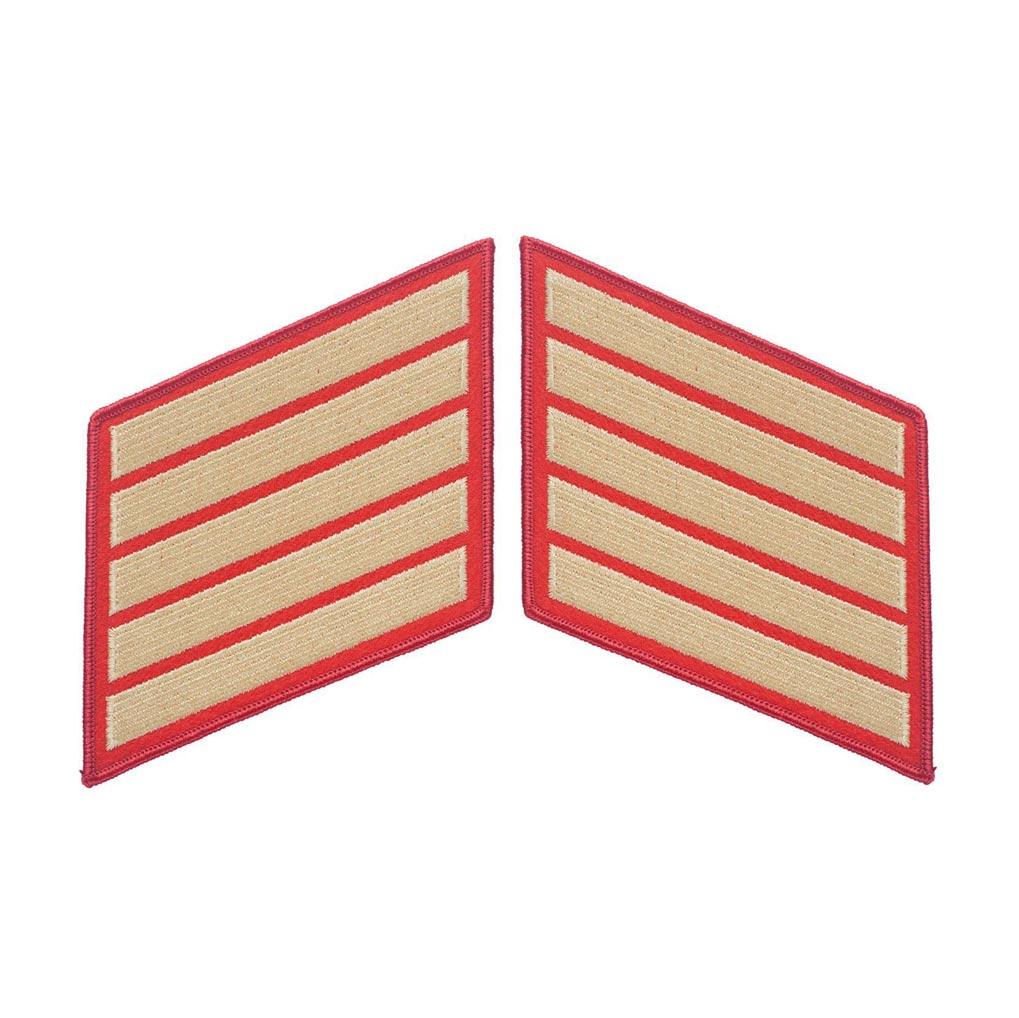 Gold on Red Female Service Stripes - SGT GRIT