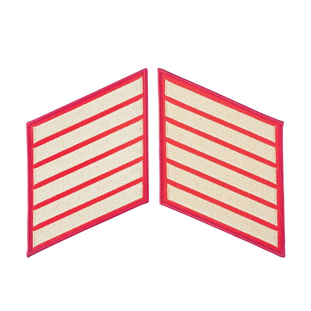 Gold on Red Female Service Stripes - SGT GRIT