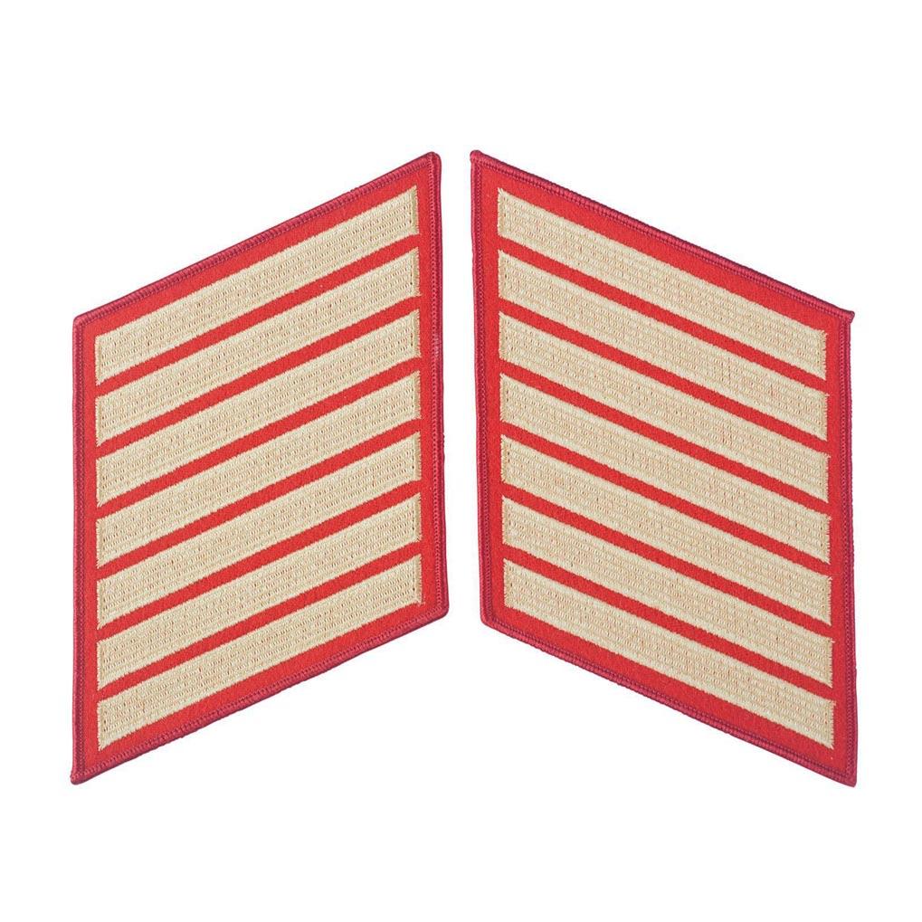 Gold on Red Female Service Stripes - SGT GRIT