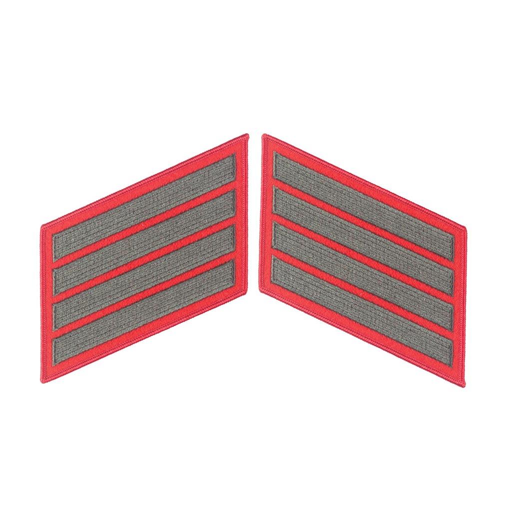 Green on Red Female Service Stripes - SGT GRIT