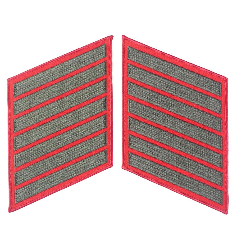 Green on Red Female Service Stripes - SGT GRIT