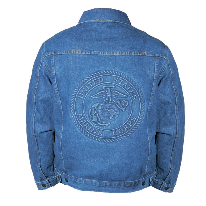 Customized Embossed Stone Washed Denim Jacket