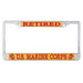 Retired US Marine Corps License Plate Frame - SGT GRIT