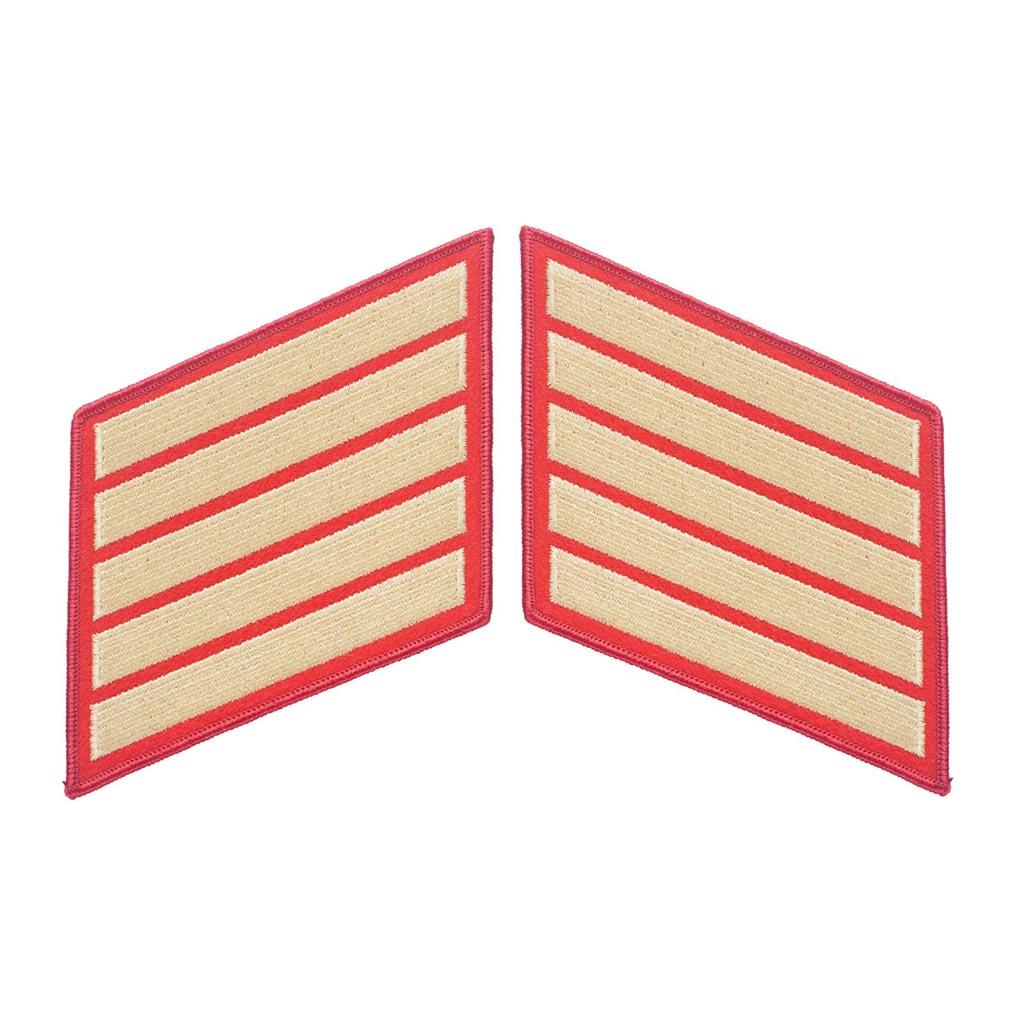 Gold on Red Service Stripes - SGT GRIT