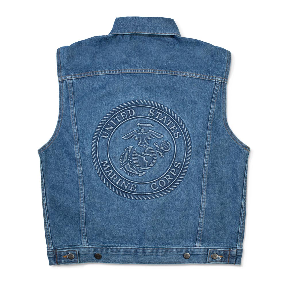 Embossed Denim Vest - SGT GRIT