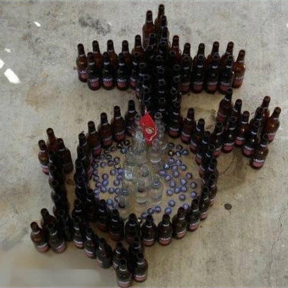 Marine Corps Beer Bottle Art