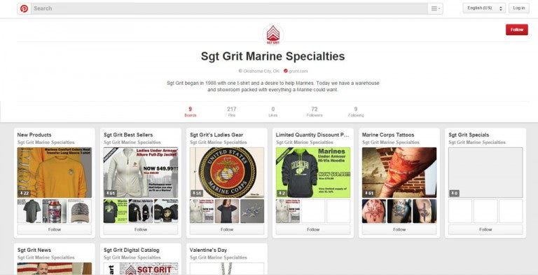 Sgt Grit Is Building Interest On Pinterest