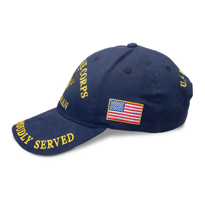 U.S. Marine Veteran Proudly Served Hat- Navy - SGT GRIT