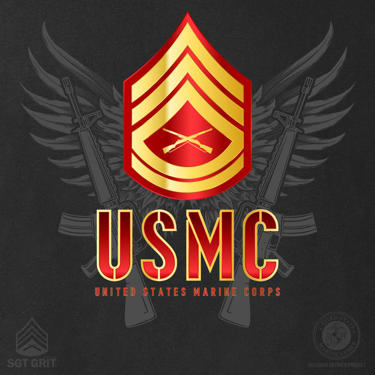 Personalized USMC Rank T-Shirt - SGT GRIT
