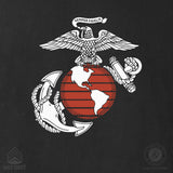 Semper Fi Crossed Flags Hoodie- Back Design - SGT GRIT