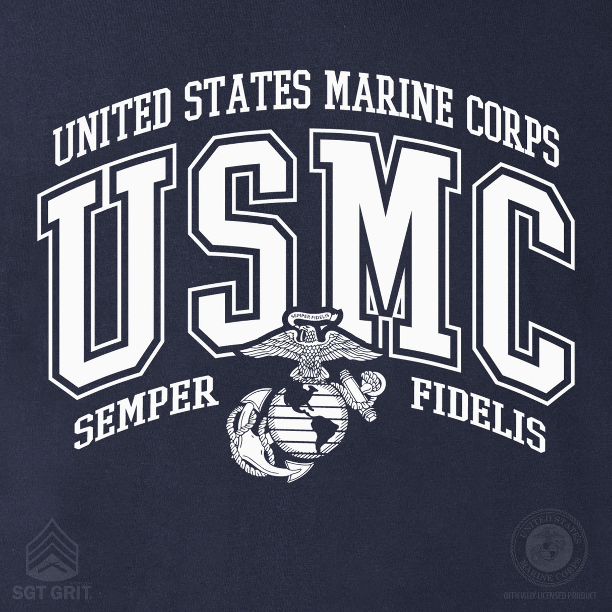 USMC Bold Collegiate Long Sleeve T-Shirt - SGT GRIT