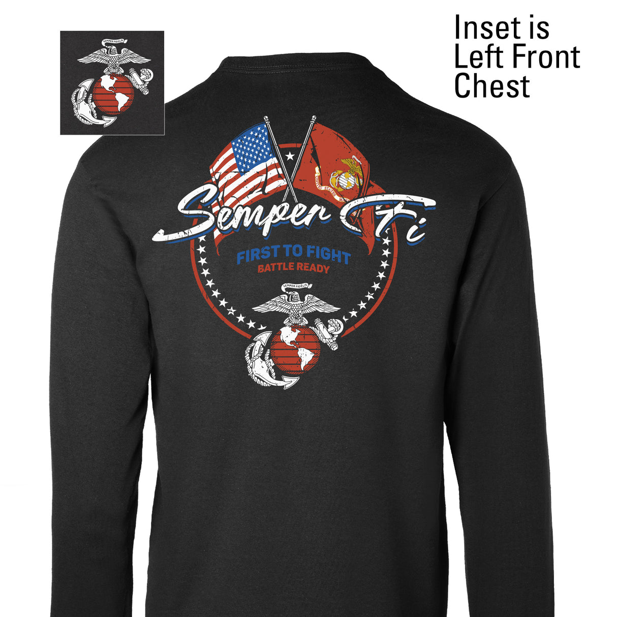 New Circle Full Back Design- Long Sleeve T-Shirt - SGT GRIT