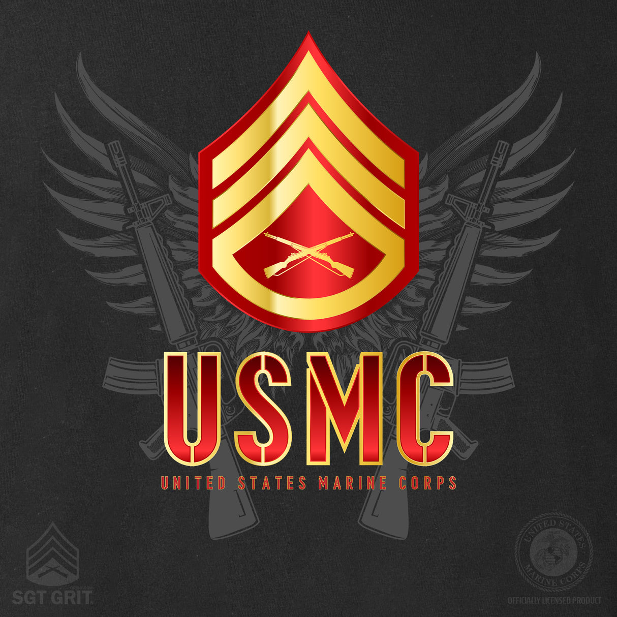 Personalized USMC Rank T-Shirt - SGT GRIT