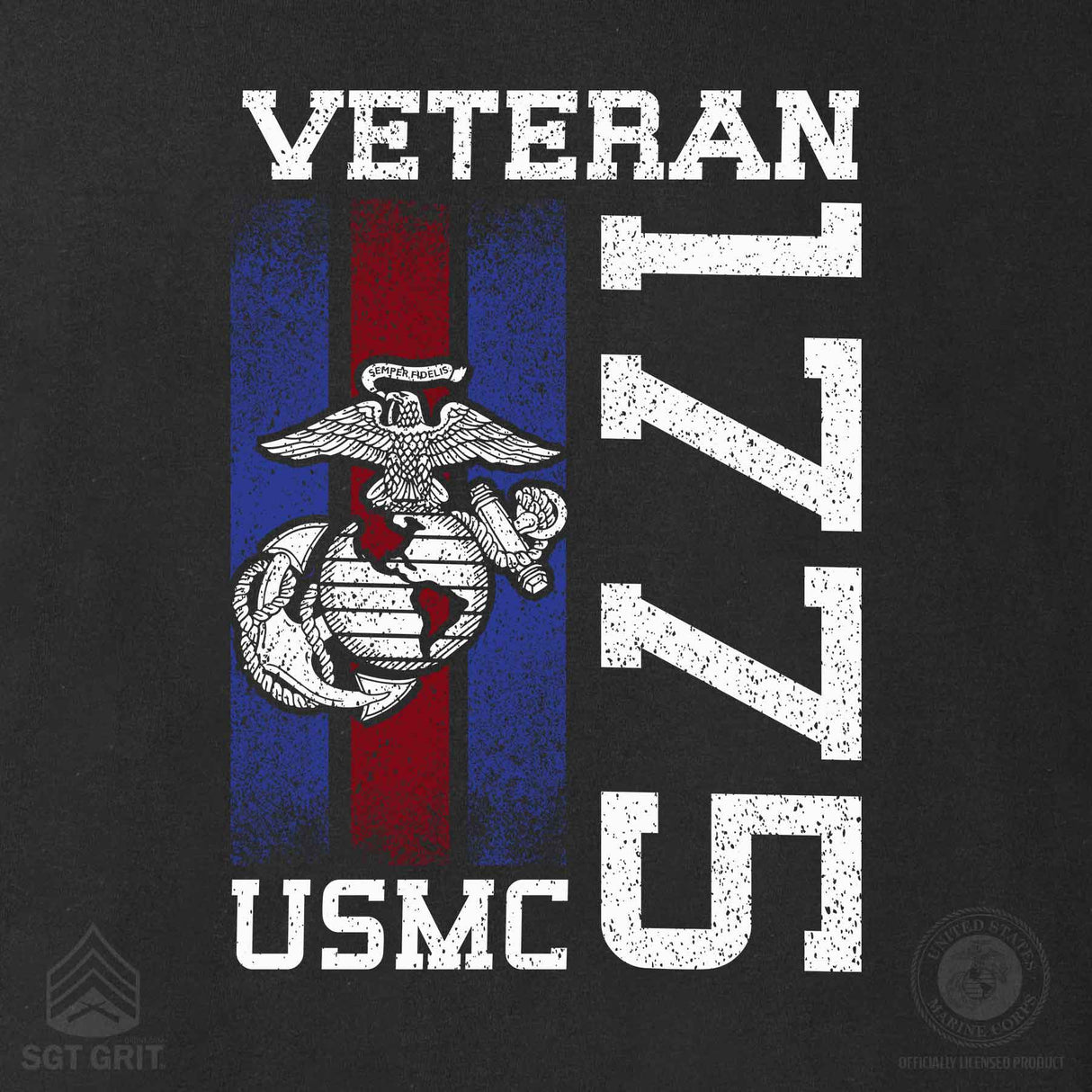 USMC Blood Stripe Veteran T-Shirt - SGT GRIT