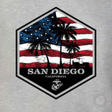 USMC Bootcamp Hexagon Back Design T-Shirt – Grey - SGT GRIT