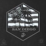 USMC Bootcamp Hexagon Back Design T-Shirt – Black - SGT GRIT