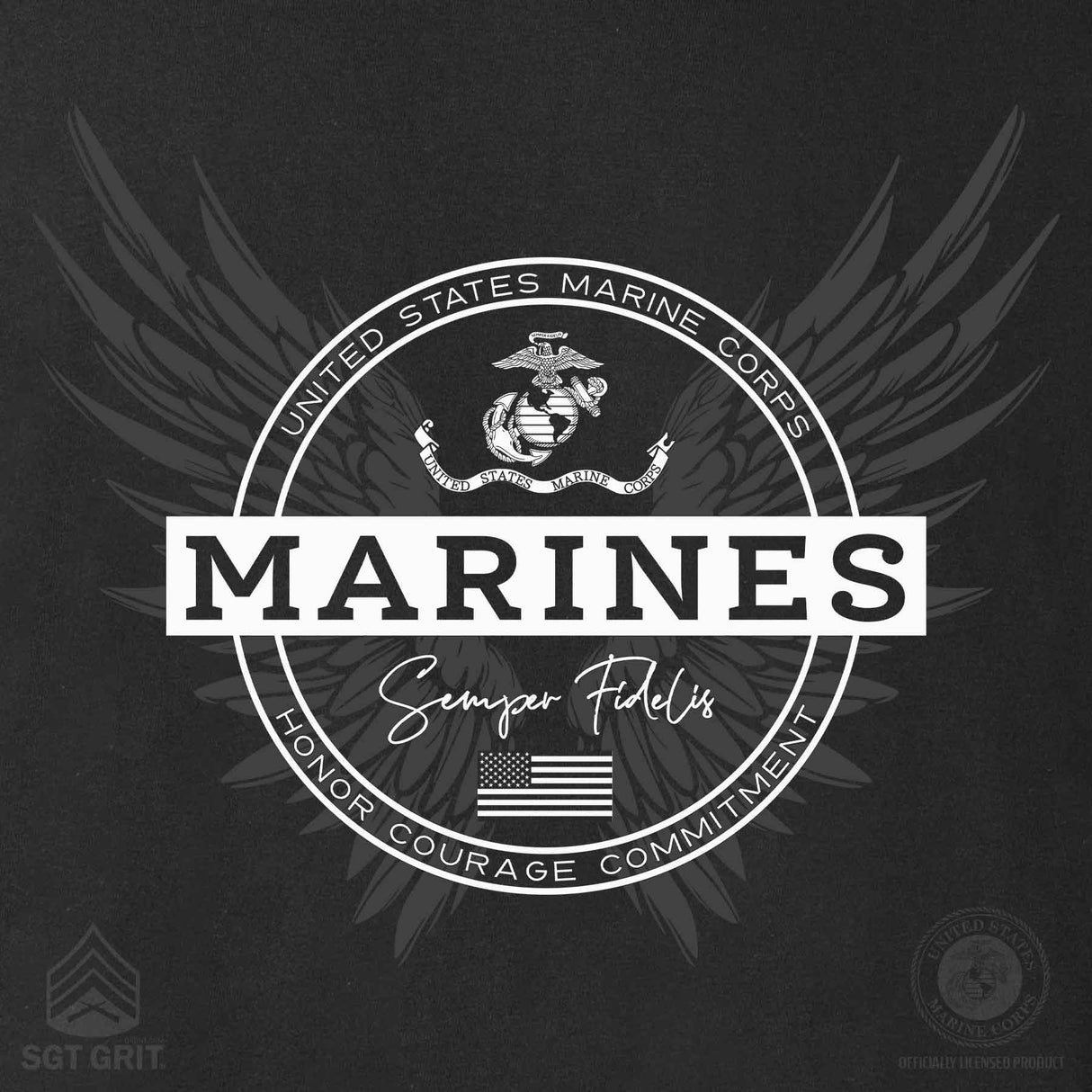 USMC Honor Courage Commitment T-Shirt - SGT GRIT