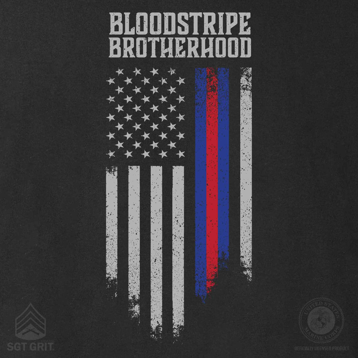 USMC Bloodstripe Brotherhood Flag T-Shirt - SGT GRIT