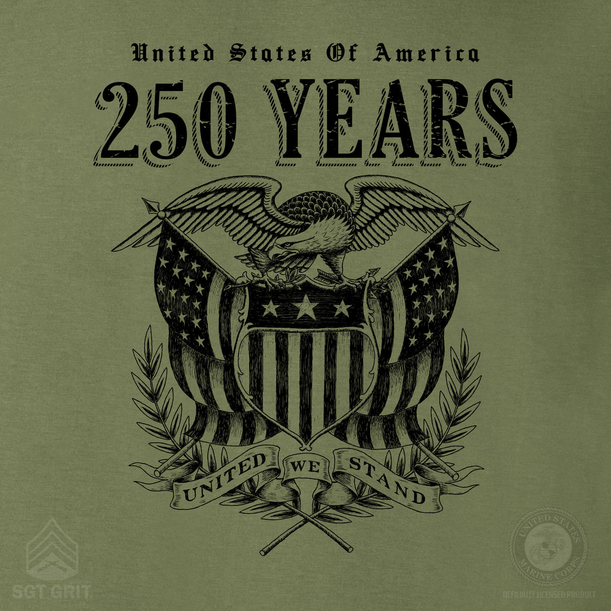 250 Years United We Stand T-Shirt - SGT GRIT