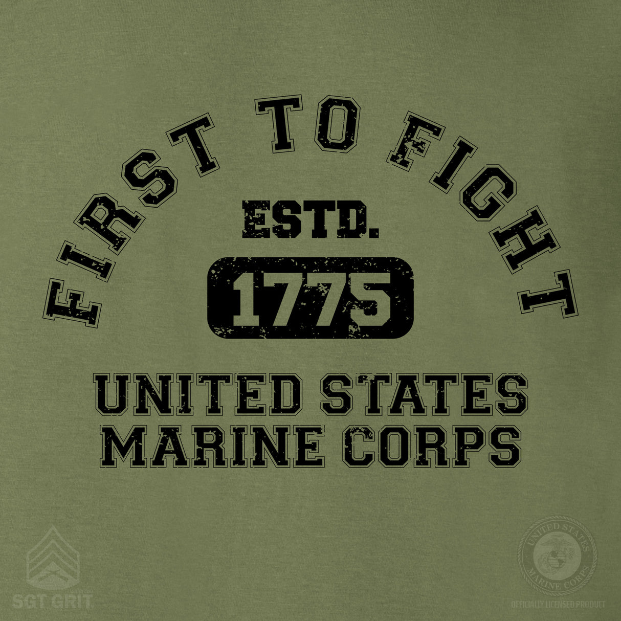 First to Fight Collegiate USMC T-Shirt - SGT GRIT