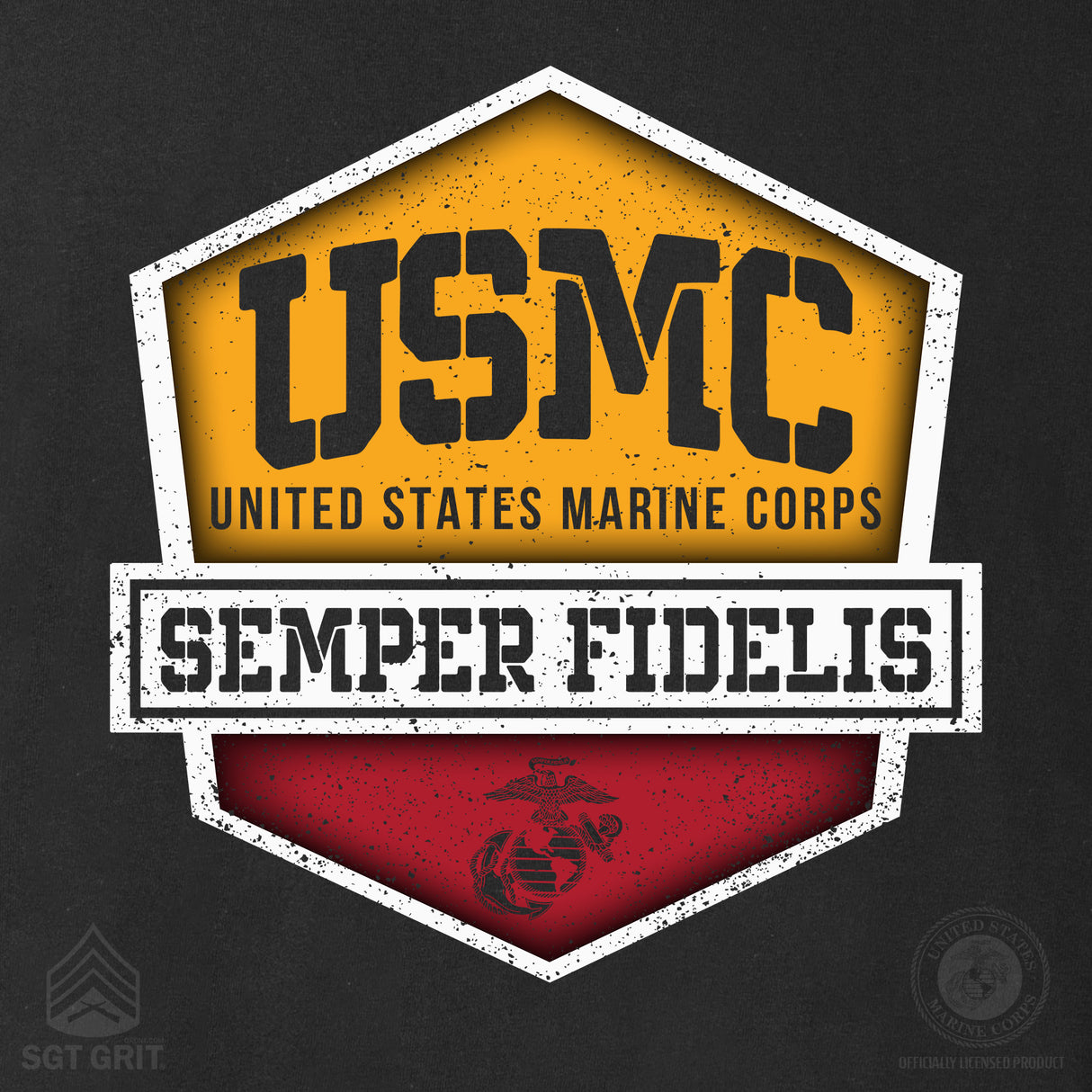 USMC Hexagon Badge T-Shirt - SGT GRIT