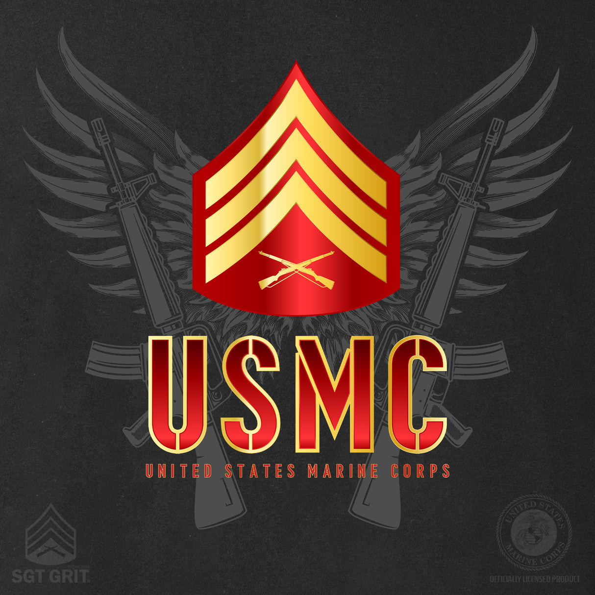 Personalized USMC Rank T-Shirt - SGT GRIT