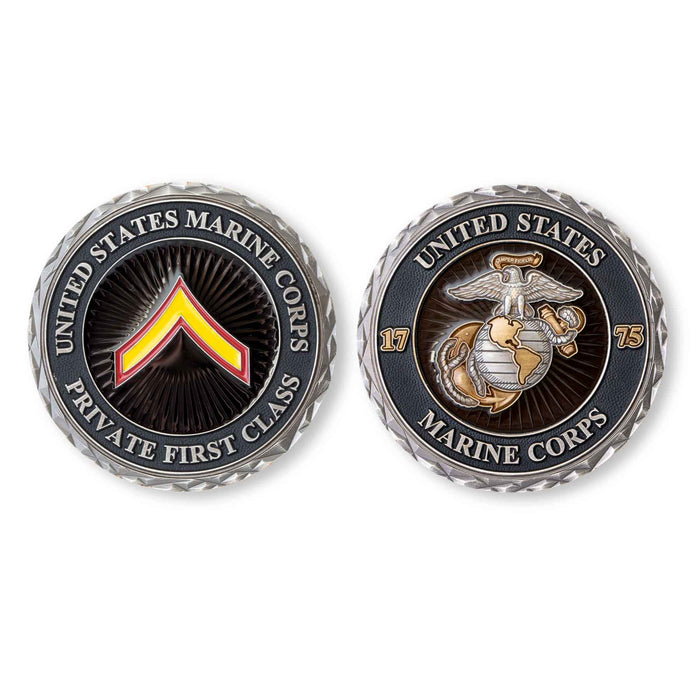 USMC Private First Class Rank Challenge Coin — SGT GRIT
